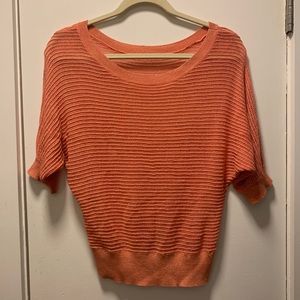 Peach & gold knit top